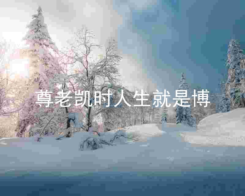 尊老凯时人生就是博